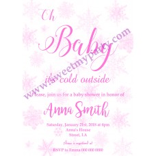 Winter Wonderland Baby Shower Invitation,(pink 3)